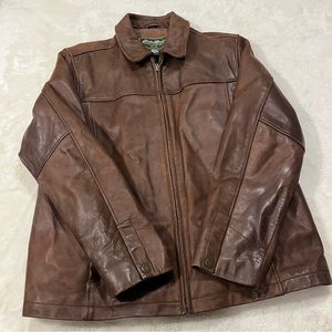 Eddie Bauer Brown Leather Bomber Jacket